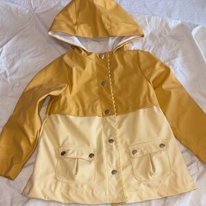 Cynthia Rowley Two-Tone Yellow Hooded Kids Raincoat